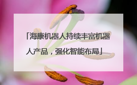 海康机器人持续丰富机器人产品，强化智能布局
