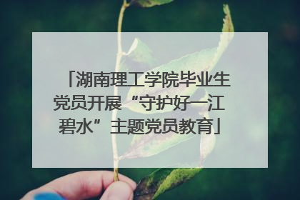 湖南理工学院毕业生党员开展“守护好一江碧水”主题党员教育