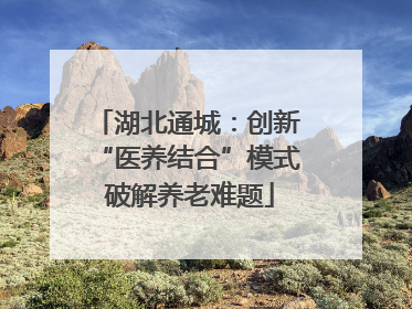 湖北通城：创新 “医养结合”模式 破解养老难题