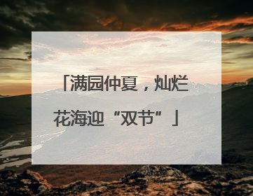 满园仲夏，灿烂花海迎“双节”