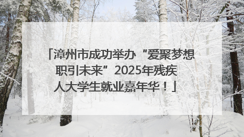 漳州市成功举办“爱聚梦想 职引未来”2025年残疾人大学生就业嘉年华！