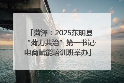 菏泽：2025东明县“菏力共治”第一书记·电商赋能培训班举办