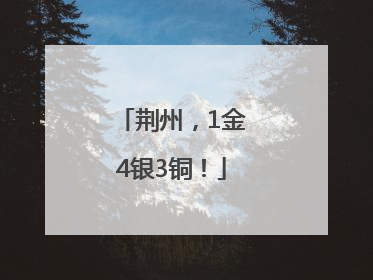 荆州，1金4银3铜！