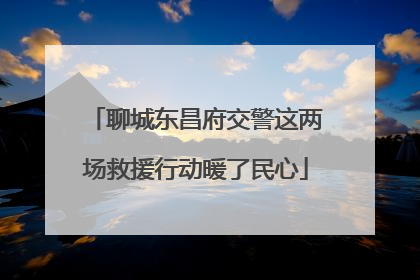 聊城东昌府交警这两场救援行动暖了民心