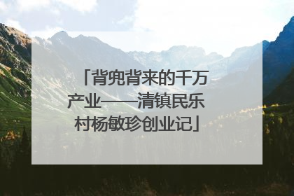 背兜背来的千万产业——清镇民乐村杨敏珍创业记
