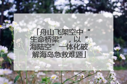 舟山飞架空中“生命桥梁”，以“海陆空”一体化破解海岛急救难题