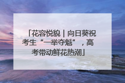 花容悦貌｜向日葵祝考生“一举夺魁”，高考带动鲜花热潮