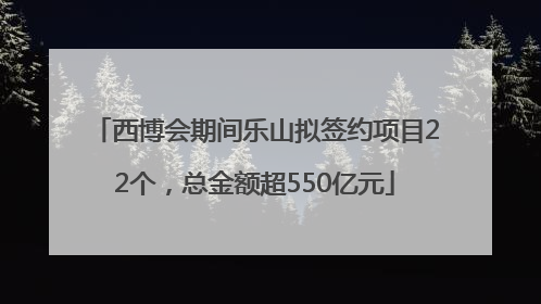西博会期间乐山拟签约项目22个，总金额超550亿元