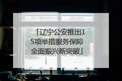 辽宁公安推出15项举措服务保障全面振兴新突破