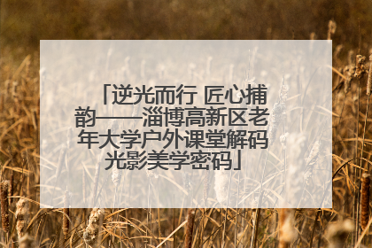 逆光而行 匠心捕韵——淄博高新区老年大学户外课堂解码光影美学密码