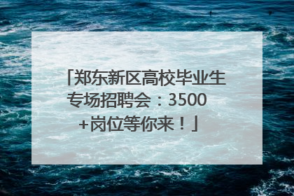 郑东新区高校毕业生专场招聘会：3500+岗位等你来！