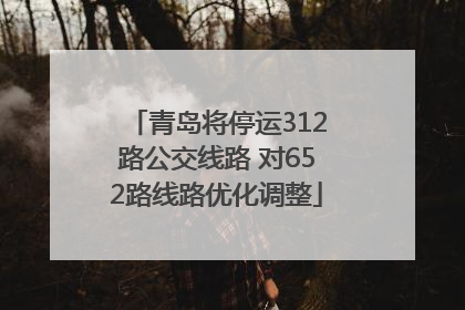 青岛将停运312路公交线路 对652路线路优化调整