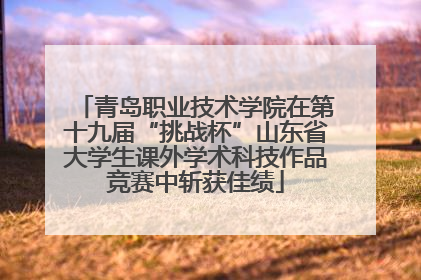 青岛职业技术学院在第十九届“挑战杯”山东省大学生课外学术科技作品竞赛中斩获佳绩