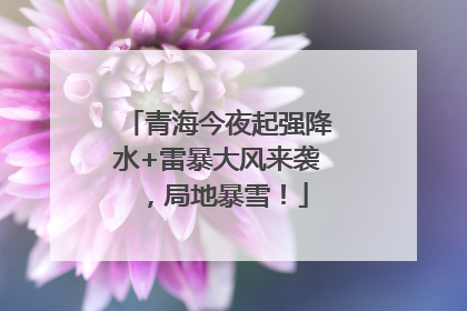 青海今夜起强降水+雷暴大风来袭，局地暴雪！