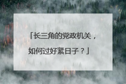 长三角的党政机关，如何过好紧日子？