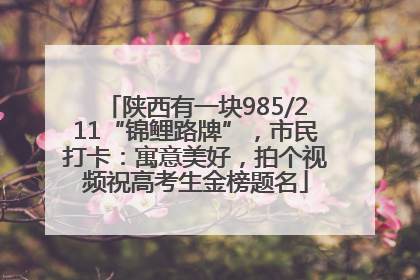 陕西有一块985/211“锦鲤路牌”，市民打卡：寓意美好，拍个视频祝高考生金榜题名