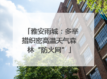 雅安雨城：多举措织密高温天气森林“防火网”