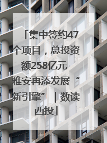 集中签约47个项目，总投资额258亿元 雅安再添发展“新引擎”｜数读西投