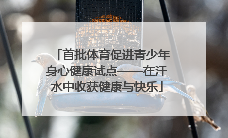 首批体育促进青少年身心健康试点——在汗水中收获健康与快乐