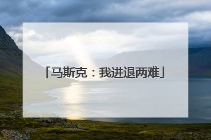 马斯克：我进退两难