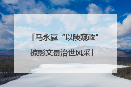 马永嬴“以陵窥政” 掠影文景治世风采