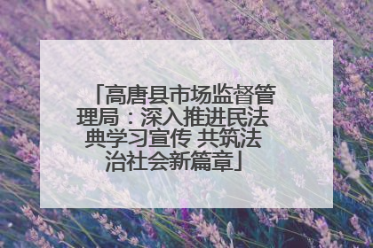 高唐县市场监督管理局：深入推进民法典学习宣传 共筑法治社会新篇章