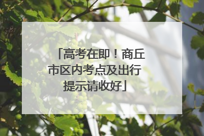 高考在即！商丘市区内考点及出行提示请收好