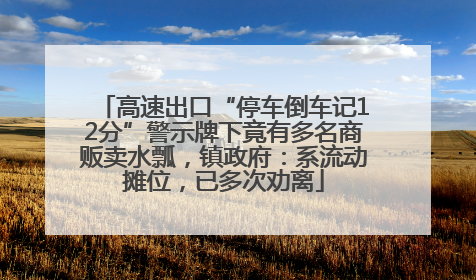 高速出口“停车倒车记12分”警示牌下竟有多名商贩卖水瓢，镇政府：系流动摊位，已多次劝离