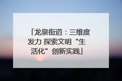 龙泉街道：三维度发力 探索文明“生活化”创新实践