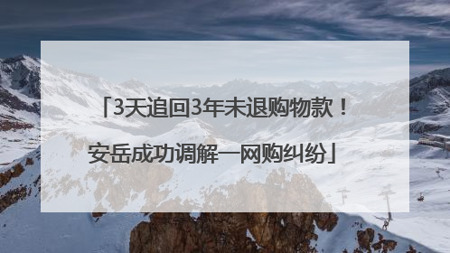 3天追回3年未退购物款！安岳成功调解一网购纠纷