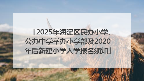 2025年海淀区民办小学、公办中学举办小学部及2020年后新建小学入学报名须知