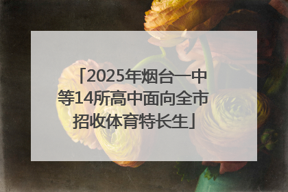 2025年烟台一中等14所高中面向全市招收体育特长生