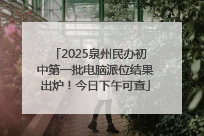 2025泉州民办初中第一批电脑派位结果出炉！今日下午可查