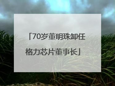 70岁董明珠卸任格力芯片董事长